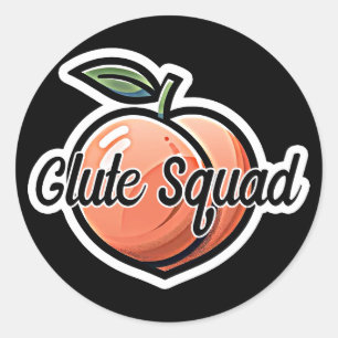 Sticker Rond Escouade Fessiers Entraînement Fitness Peach