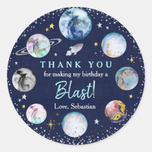 Sticker Rond Espace Anniversaire Premier Voyage Autour Du Solei