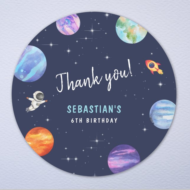 Sticker Rond Espace Extérieur Galaxie Anniversaire Fête Favoris (Créateur téléchargé)