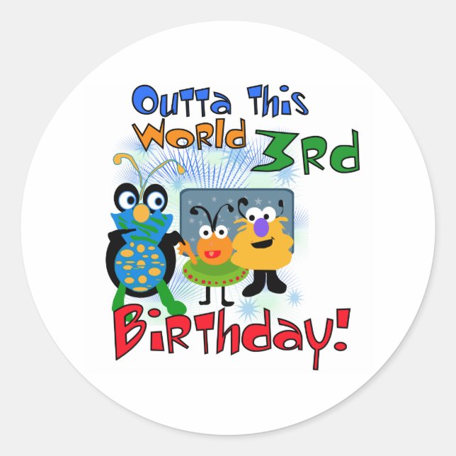 Sticker Rond Espace extra-atmosphérique 3e anniversaire (Devant)