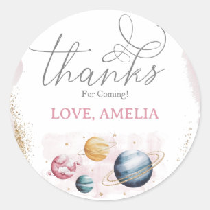 Sticker Rond Espace extra-atmosphérique Fille Anniversaire Gala