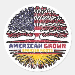 Sticker Rond Espagne Espagne Espagne États-Unis Amérique États-