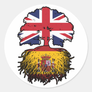 Sticker Rond Espagne Espagne Royaume-Uni Royaume-Uni Royaume-Un