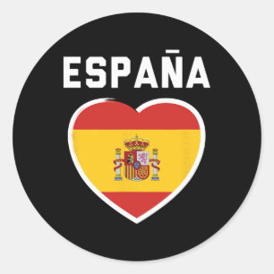 Sticker Rond Espagne Et Espana - Football Et Maillot À Drapeau