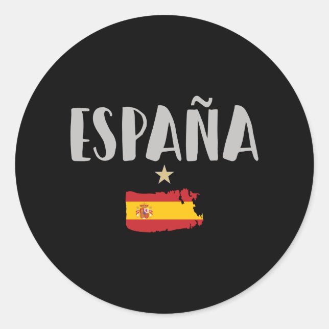 Sticker Rond Espagne Football Fan Shirt Drapeau (Devant)
