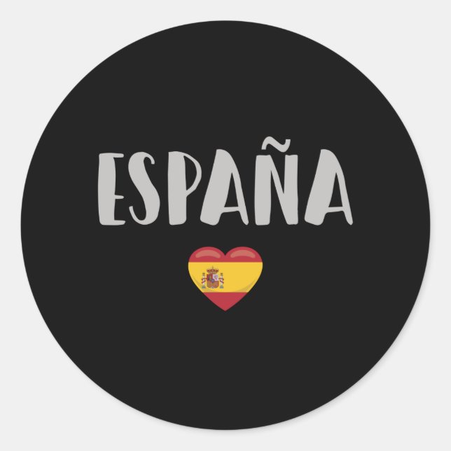 Sticker Rond Espagne Football Fan Shirt Drapeau (Devant)