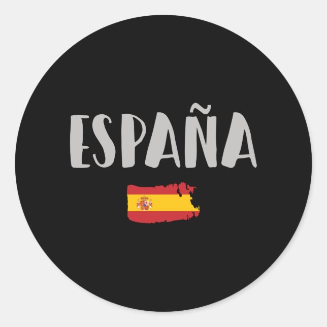 Sticker Rond Espagne Football Fan Shirt Drapeau (Devant)