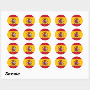 Sticker Rond Espagne & patriotes du drapeau espagnol, vacances 