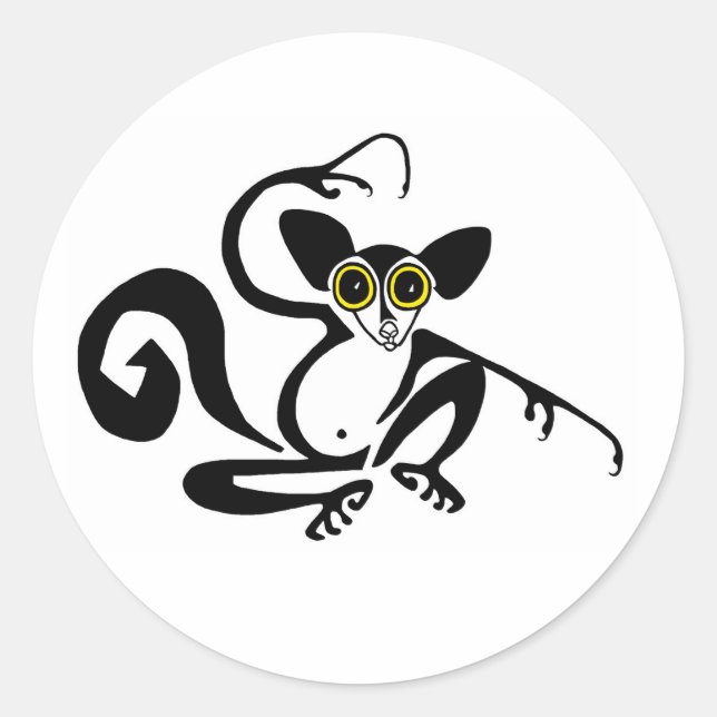 Sticker Rond Espèces menacées - Cool AYE - AYE - Madagascar (Devant)