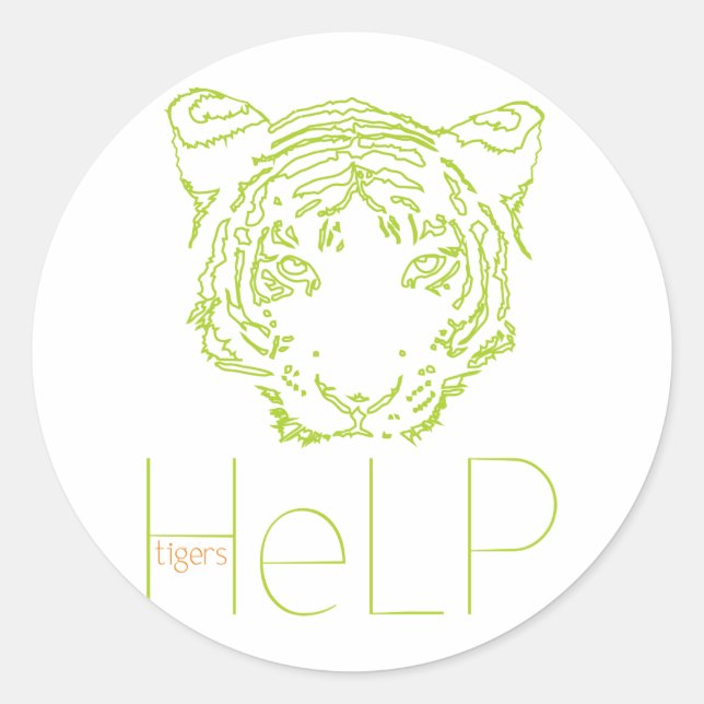 Sticker Rond Espèces prioritaires : Tigre (Devant)