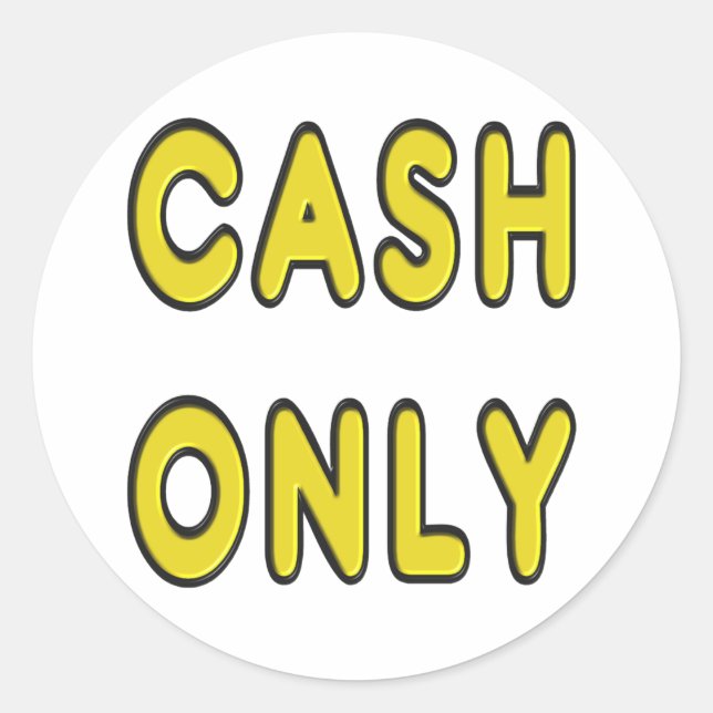 Sticker Rond Espèces uniquement (Devant)