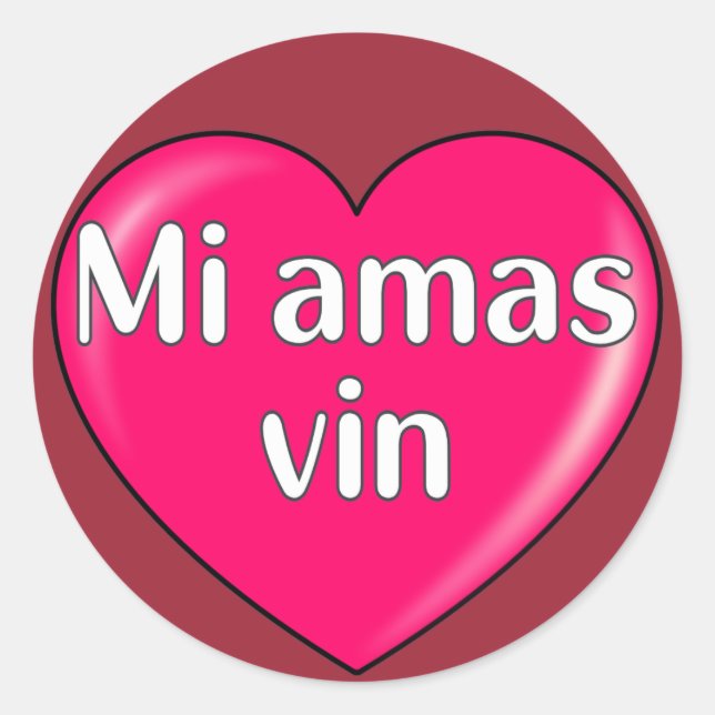 Sticker Rond Esperanto - Je vous aime (Devant)