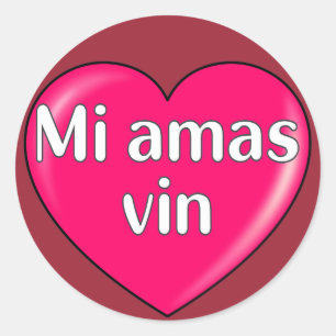 Sticker Rond Esperanto - Je vous aime