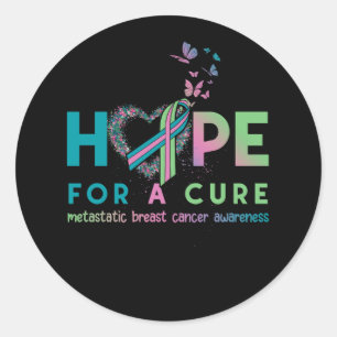 Sticker Rond Espère Métastatique Cancer Du Sein Avec Vert Turqu
