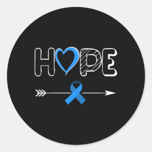 Sticker Rond Espérer Diabète Bleu Ruban Sensibilisation au diab
