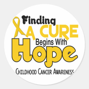 Sticker Rond ESPOIR 5 de conscience de Cancer d'enfance