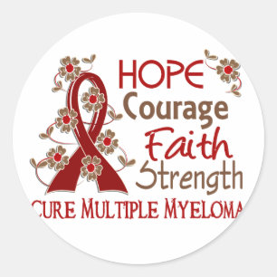 Sticker Rond Espoir Courage Foi Force 3 Myélome multiple