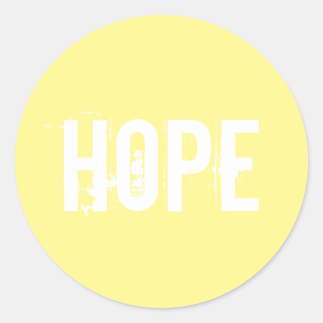 Sticker Rond Espoir jaune brillant (Devant)