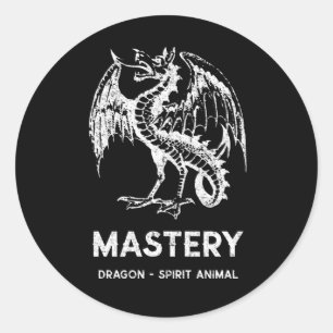 Sticker Rond Esprit de dragon blanc