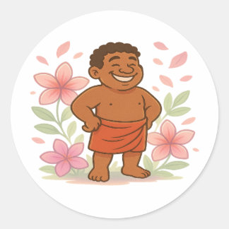 Sticker Rond Esprit de fleur Dumi