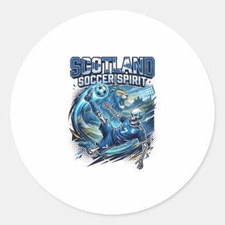 Sticker Rond Esprit de football d'Écosse Striker squelette Nati