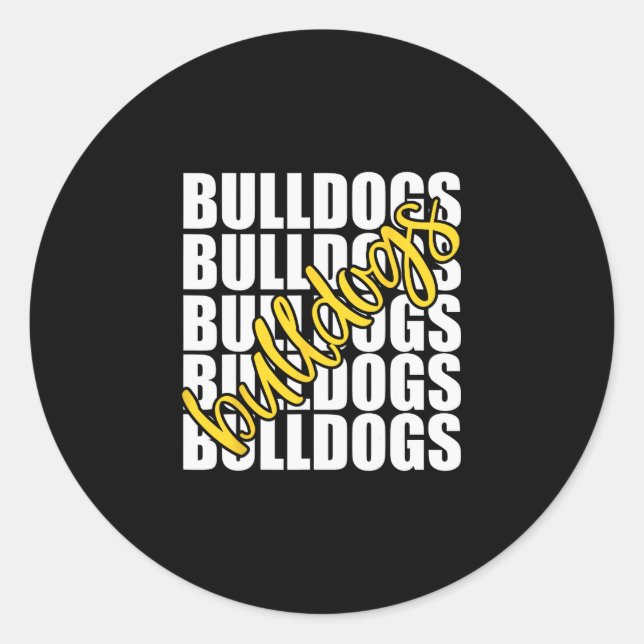 Sticker Rond Esprit de l'équipe sportive de l'école jaune (Devant)