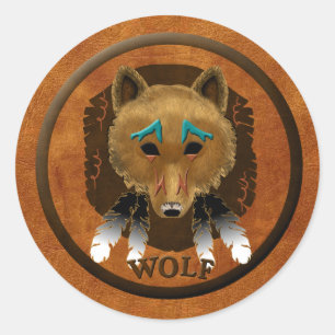 Sticker Rond Esprit de loup