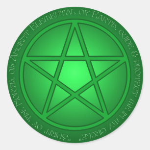 Sticker Rond Esprit de pentagramme de la terre