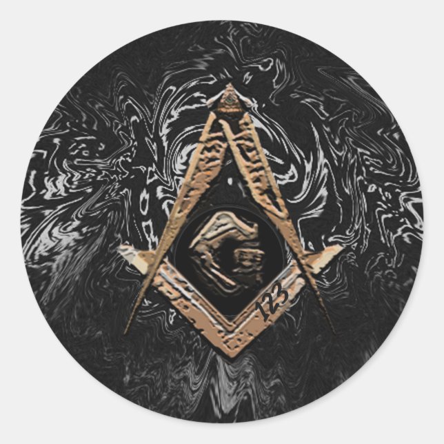 Sticker Rond Esprit maçonnique (GoldenSwish) (Devant)