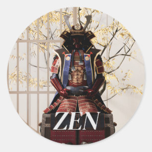 Sticker Rond Esprit samouraï japonais