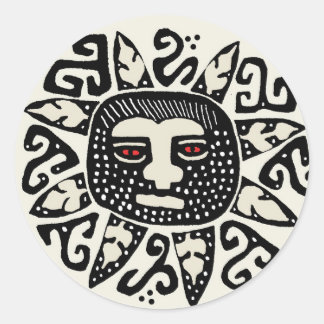 Sticker Rond Esprit Soleil Indien Tribal