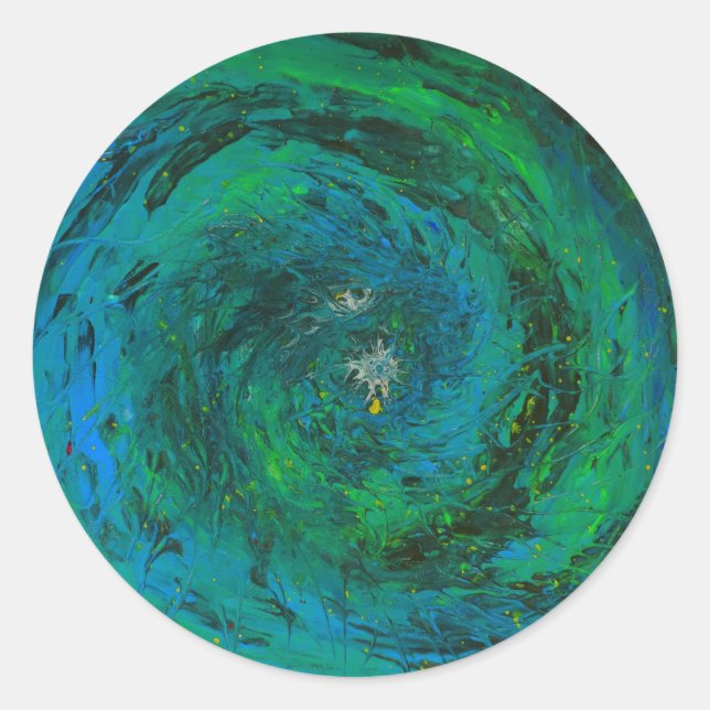 Sticker Rond Esprits de la mer Terre (Devant)
