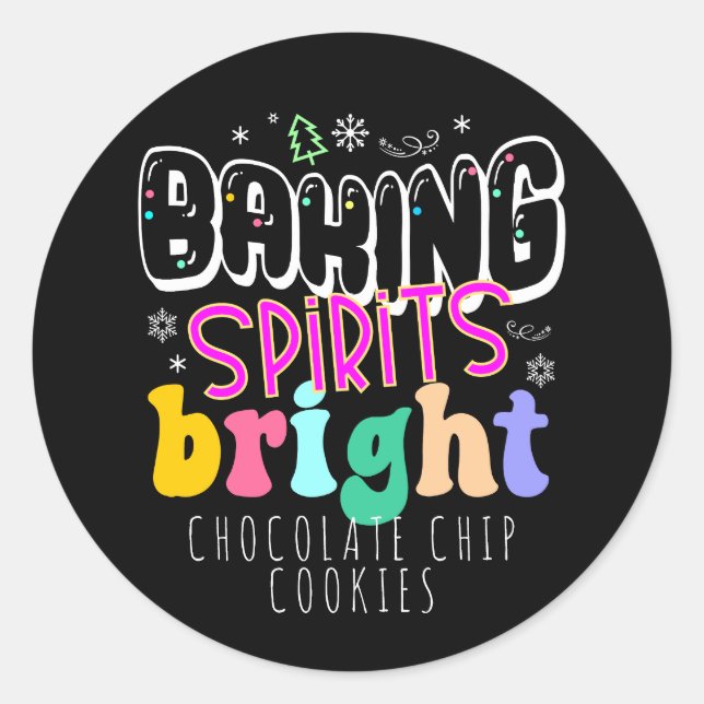 Sticker Rond Esprits de pâtisserie lumineux Vacances Cookie Mig (Devant)