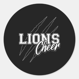 Sticker Rond Esprits d'équipe de pom-pom girls Lions Cheer Back