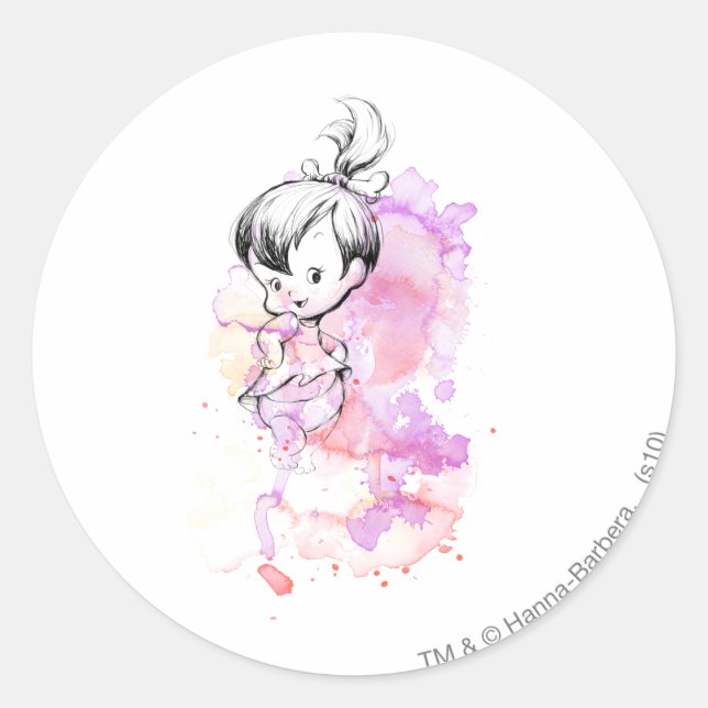 Sticker Rond Esquisse d'aquarelle PEBBLES™ (Devant)