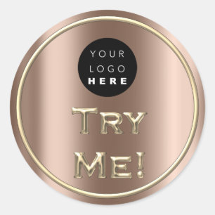 Sticker Rond Essayer Bronze Logo Gold Tester Exemple Conteneur