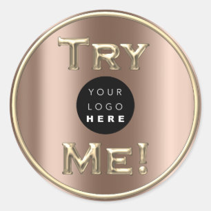 Sticker Rond Essayer Bronze Logo Gold Tester Exemple Conteneur