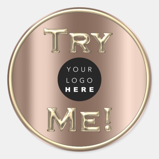 Sticker Rond Essayer Bronze Logo Gold Tester Exemple Conteneur (Devant)