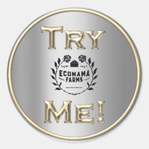 Sticker Rond Essayez Coffee Logo Gold SilverTester Exemple Cont