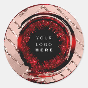Sticker Rond Essayez-moi Logo Rose Burgundy Tester Exemple Cont
