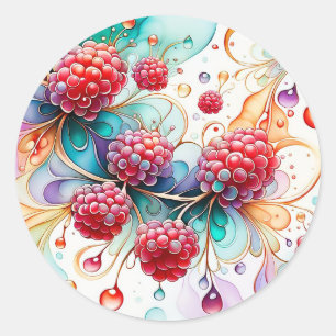 Sticker Rond Essence de la framboise