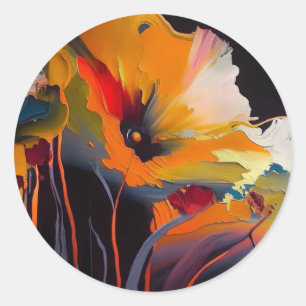 Sticker Rond Essence du jardin – Expression florale abstraite