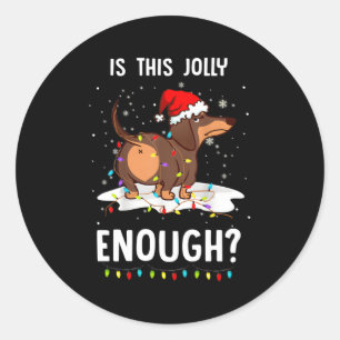 Sticker Rond Est-Ce Que Ce Jolly Assez Dachshund Joyeux 2021