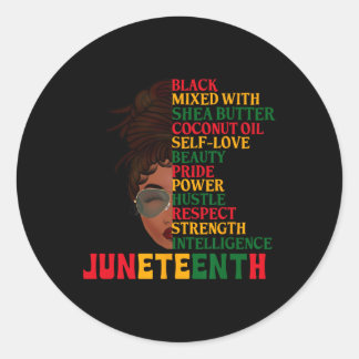 Sticker Rond Est ma fête d'indépendance Black Women Pride 11