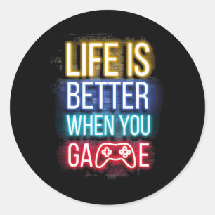 Sticker Rond Est Mieux Quand U Game Controller Jeux Vidéo Jeux