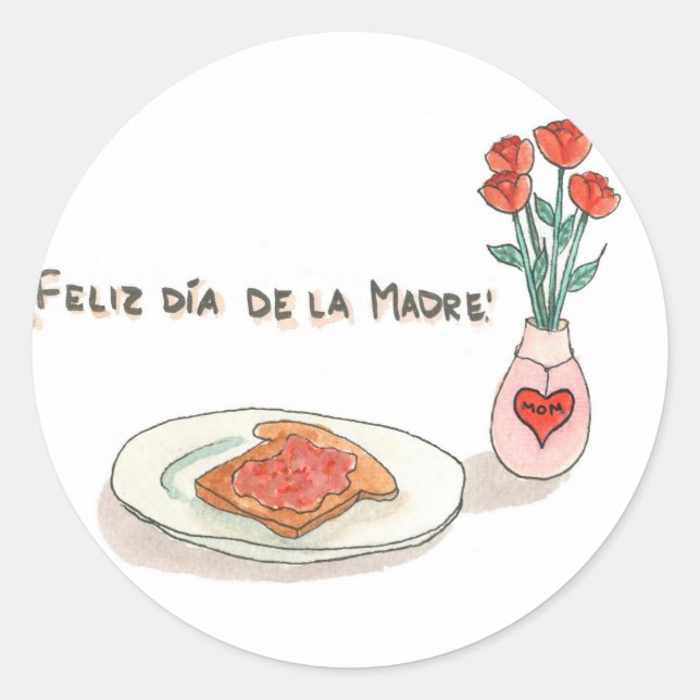 Sticker Rond Estampillas del Día de la Madre (Devant)