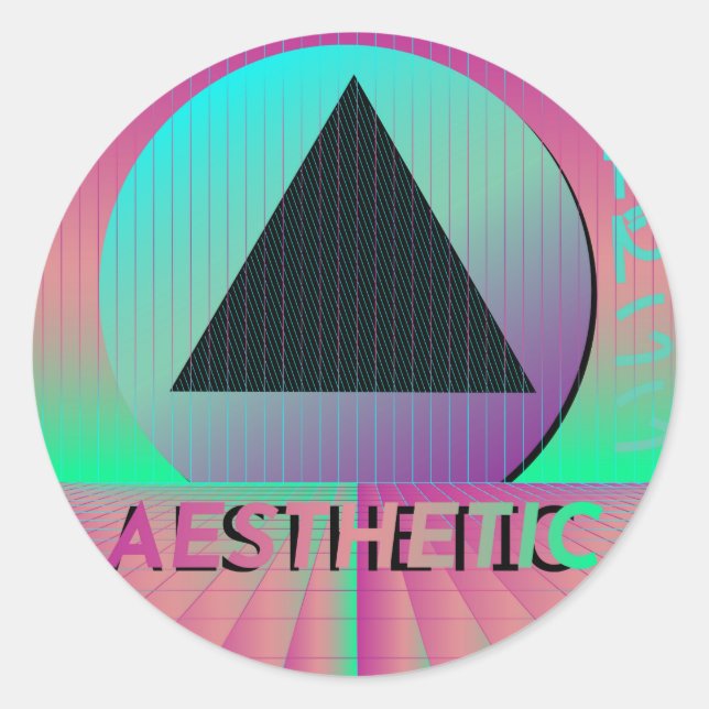 Sticker Rond esthétique des ondes de vapeur (Devant)