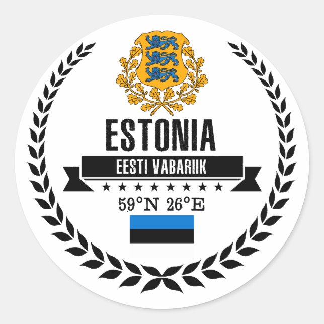Sticker Rond Estonie (Devant)