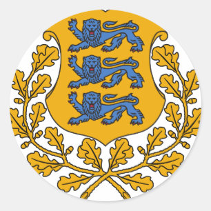 Sticker Rond Estonie Armoiries EE