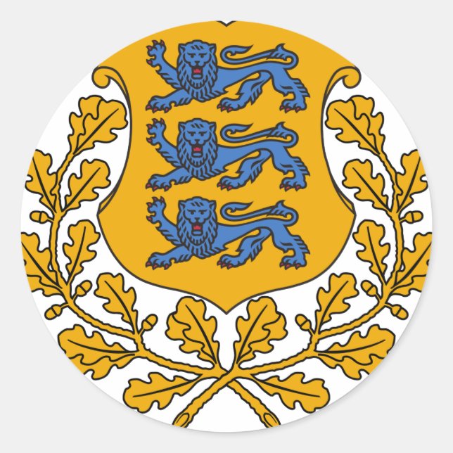 Sticker Rond Estonie Armoiries EE (Devant)